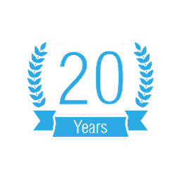 blue 20 years icon