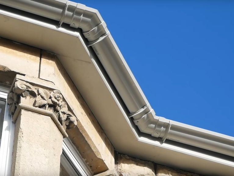 Cast Aluminium Gutter in White