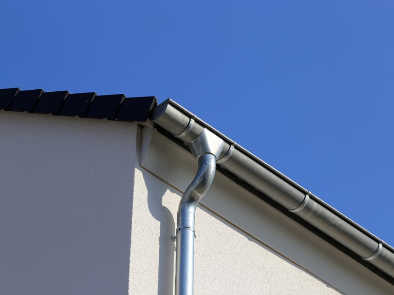 Galvanised Steel Guttering on White House
